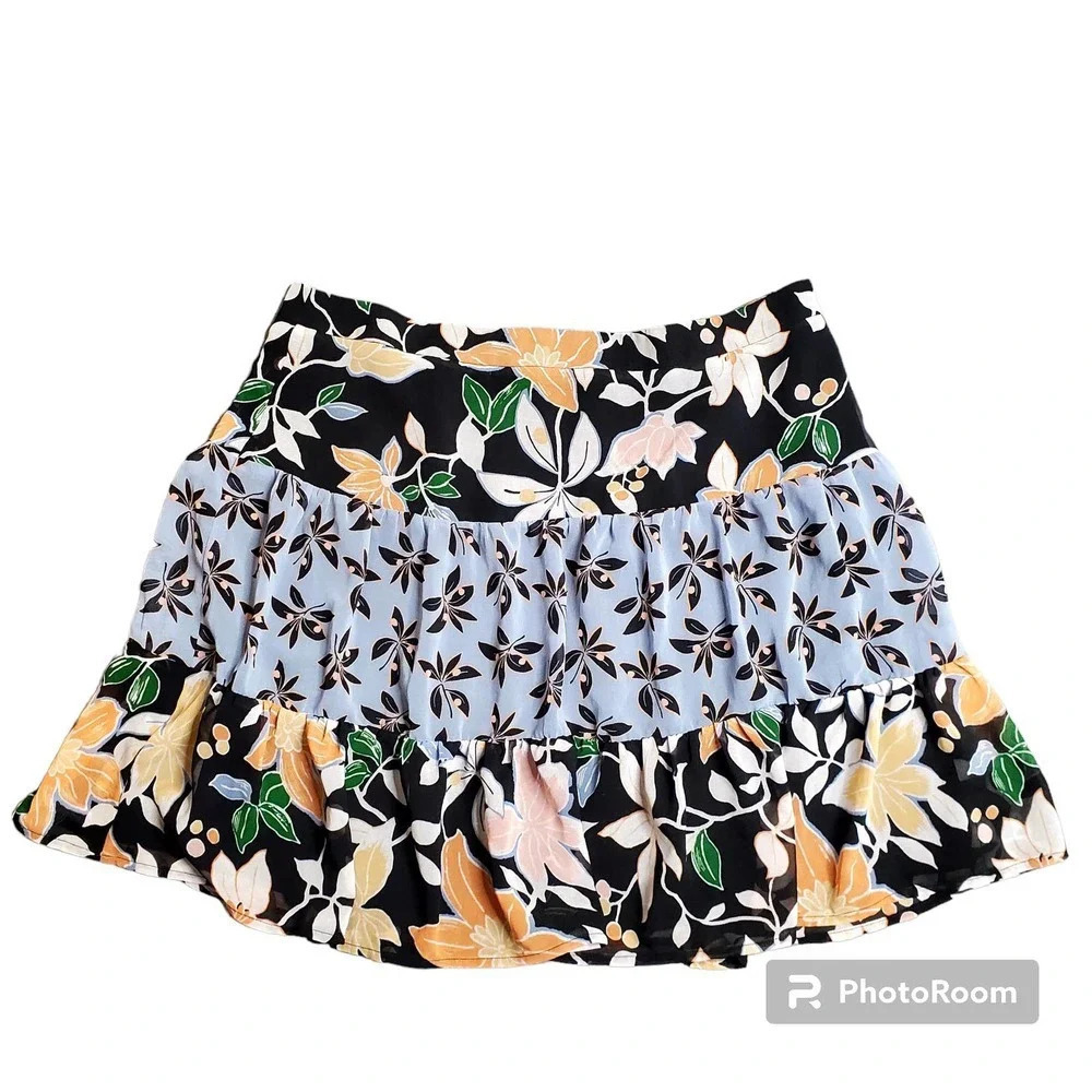 Loft Floral Tiered Skirt